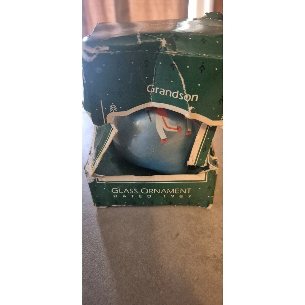 Vintage Hallmark‎ Grandson 1987 Glass Christmas Keepsake Ornament Marching Band